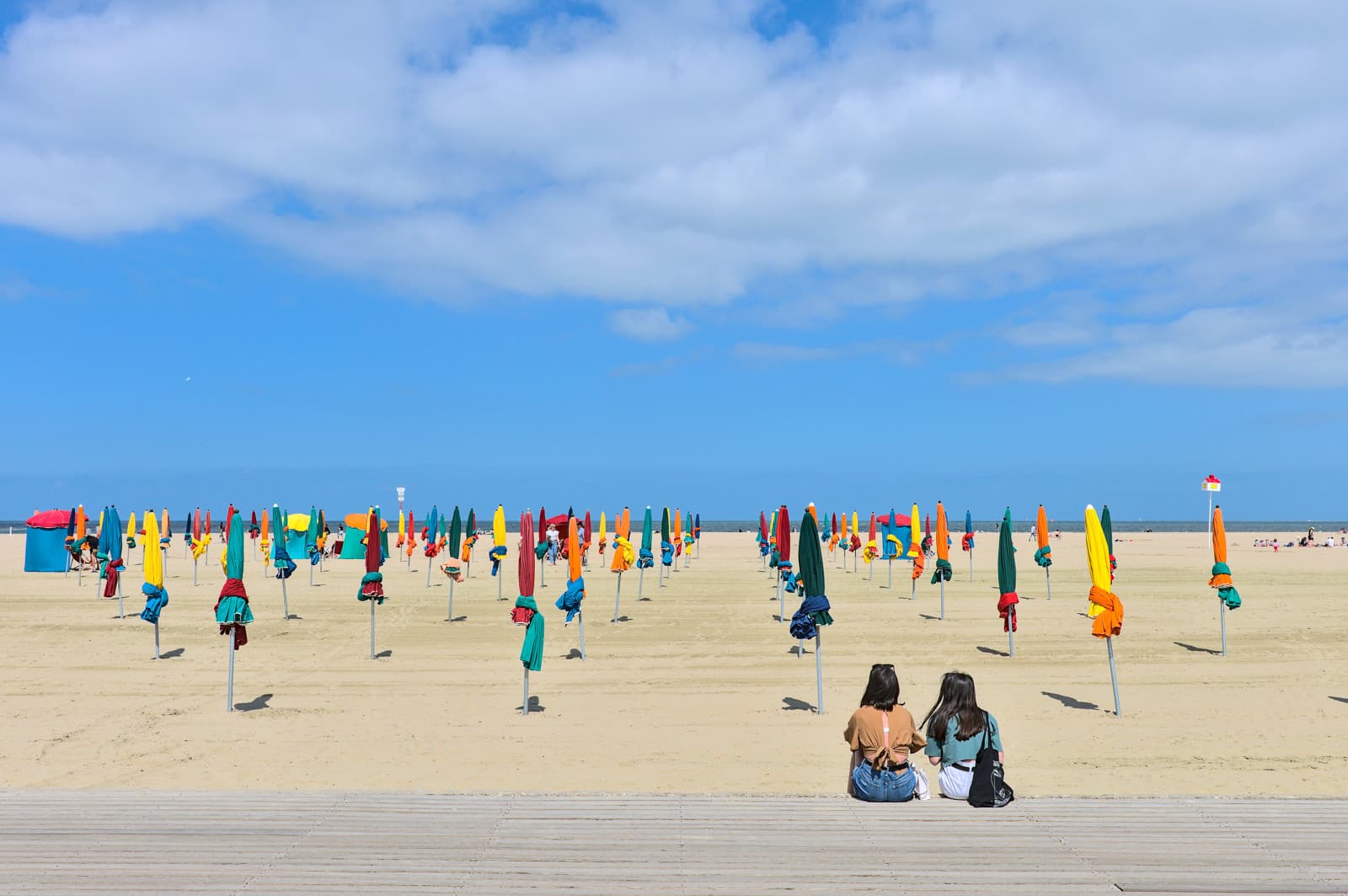 Sunny Days at Deauville Beach, France